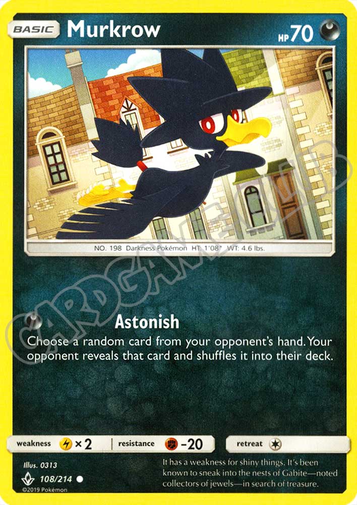 108 / 214 Murkrow comune normale (EN) -NEAR MINT-