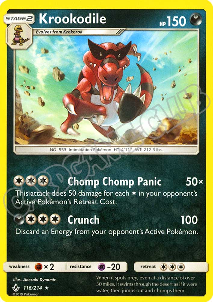 116 / 214 Krookodile rara normale (EN) -NEAR MINT-