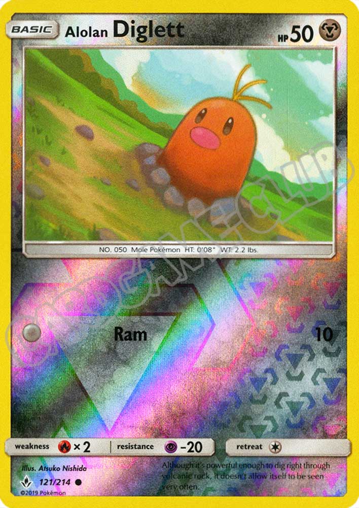 121 / 214 Alolan Diglett comune foil reverse (EN) -NEAR MINT-