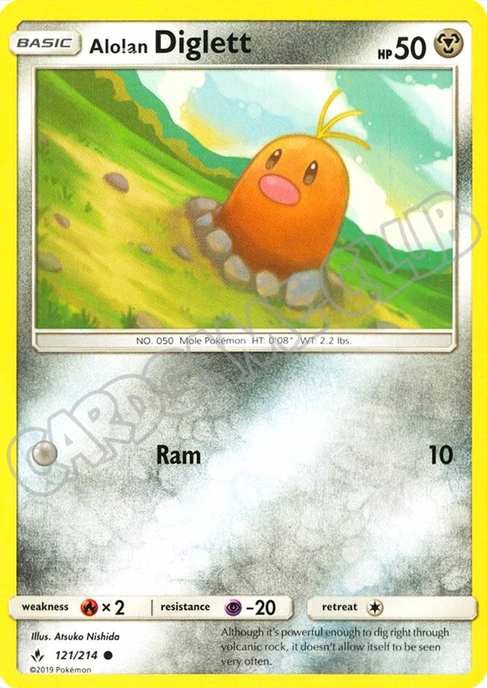 121 / 214 Alolan Diglett comune normale (EN) -NEAR MINT-