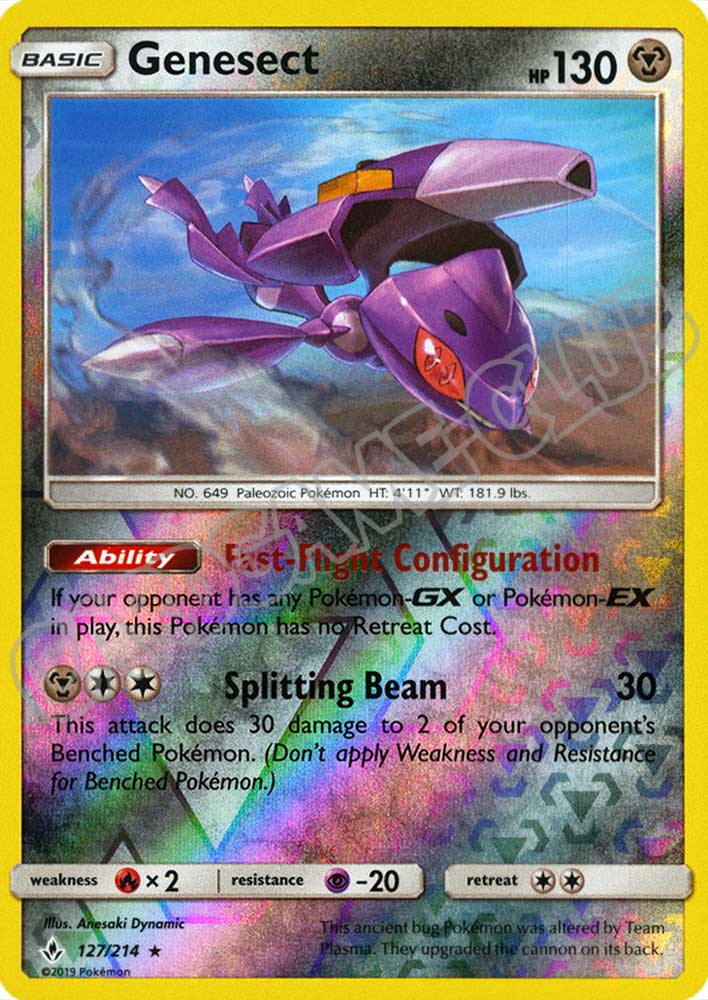 127 / 214 Genesect rara foil reverse (EN) -NEAR MINT-