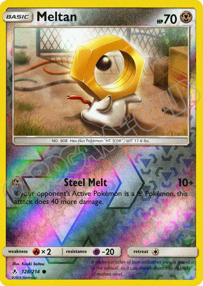 128 / 214 Meltan comune foil reverse (EN) -NEAR MINT-