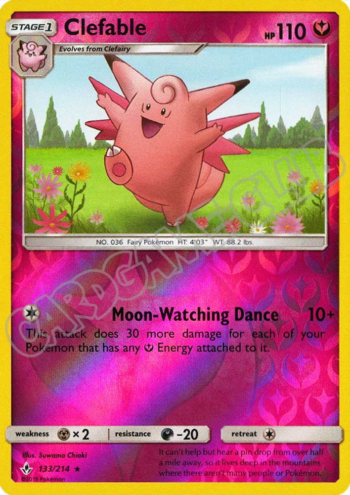 133 / 214 Clefable rara foil reverse (EN) -NEAR MINT-