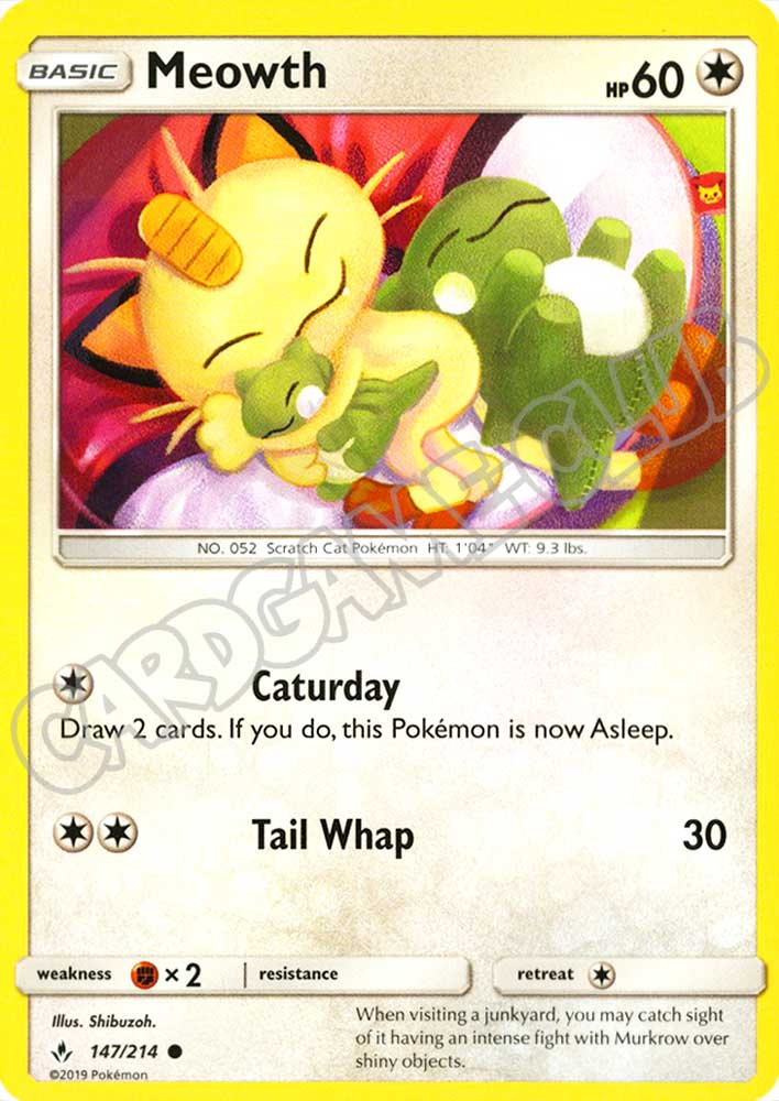 147 / 214 Meowth comune normale (EN) -NEAR MINT-