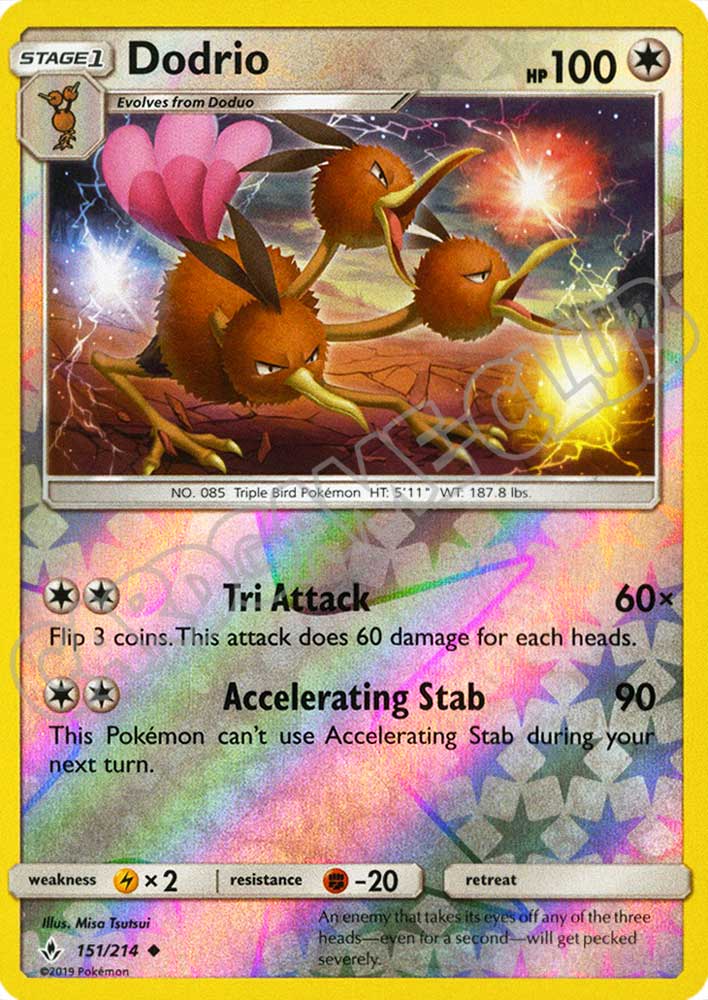 151 / 214 Dodrio non comune foil reverse (EN) -NEAR MINT-