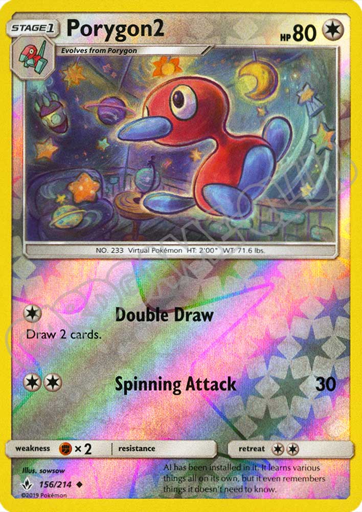 156 / 214 Porygon2 non comune foil reverse (EN) -NEAR MINT-