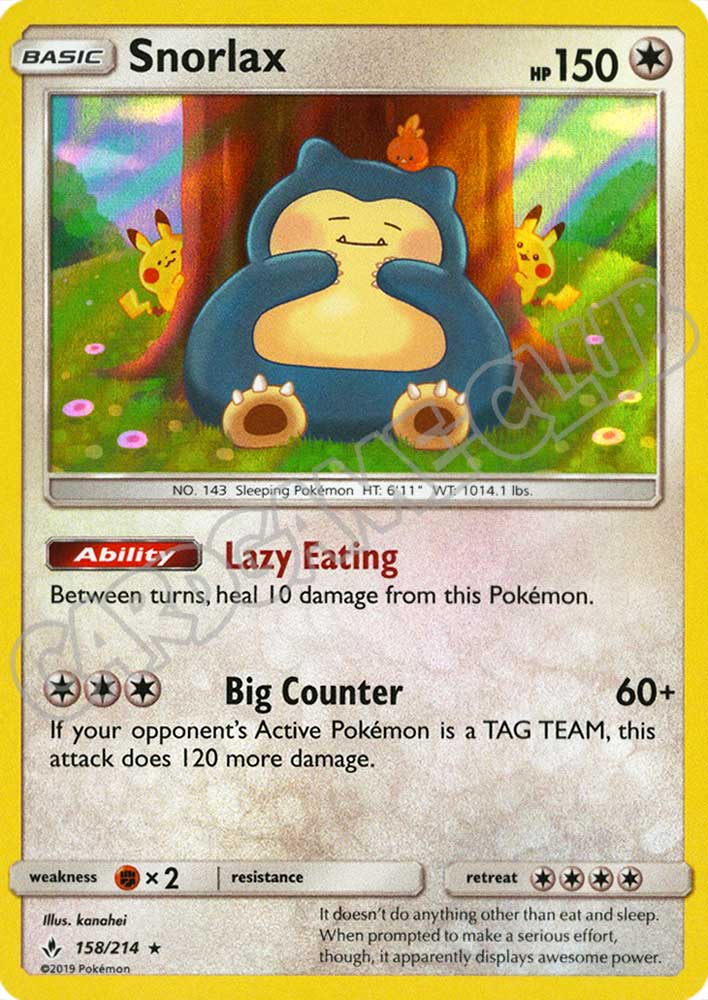 158 / 214 Snorlax rara foil (EN) -NEAR MINT-