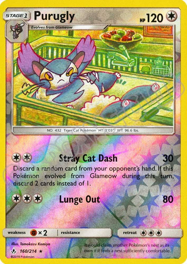 160 / 214 Purugly rara foil reverse (EN) -NEAR MINT-