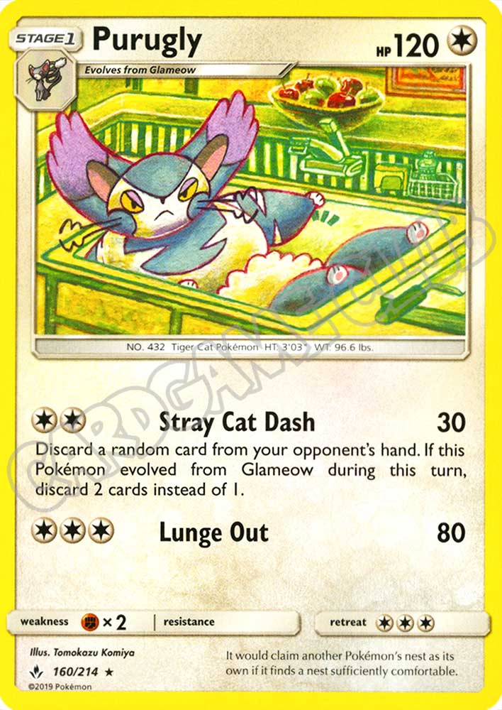 160 / 214 Purugly rara normale (EN) -NEAR MINT-