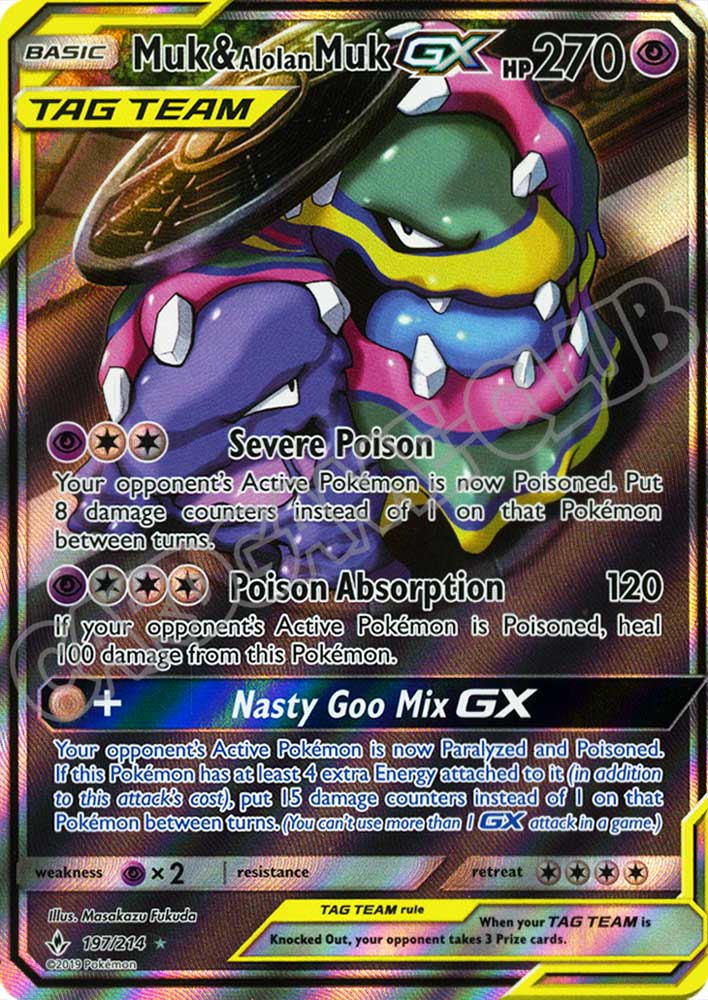 197 / 214 Muk & Alolan Muk GX ultra rara foil (EN) -NEAR MINT-