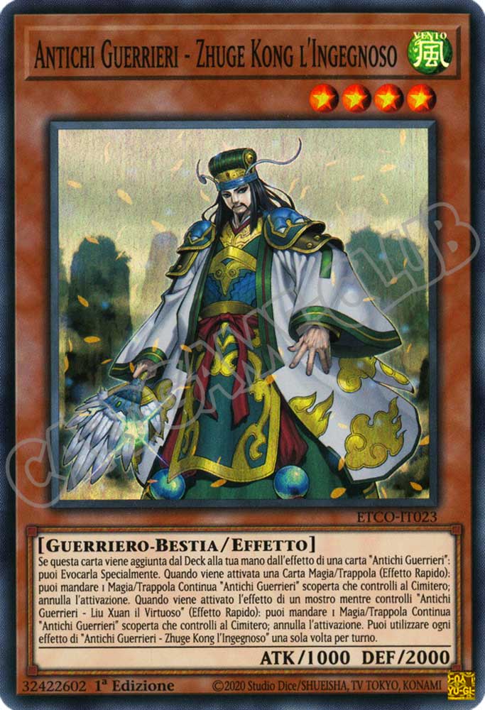 ETCO-IT023 Antichi Guerrieri - Zhuge Kong l'Ingegnoso super rara 1a Edizione (IT) -NEAR MINT-