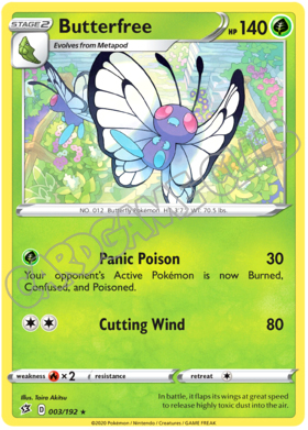 003 / 192 Butterfree rara normale (EN)