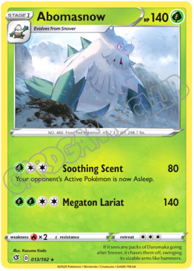 013 / 192 Abomasnow rara normale (EN)