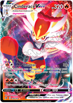 036 / 192 Cinderace VMAX rara VMAX foil (EN)