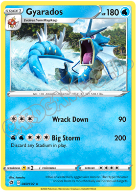 040 / 192 Gyarados rara foil (EN)