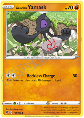 101 / 192 Galarian Yamask comune normale (EN)