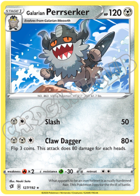 127 / 192 Galarian Perrserker rara normale (EN)