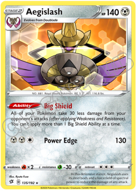 135 / 192 Aegislash rara normale (EN)