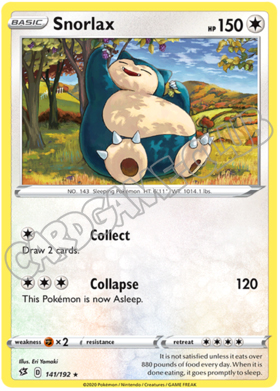 141 / 192 Snorlax rara normale (EN)