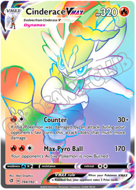 194 / 192 Cinderace VMAX rara VMAX foil (EN)
