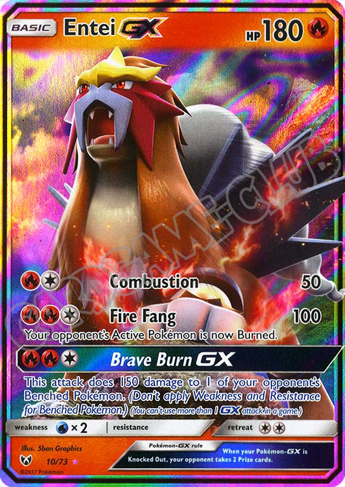 10 / 73 Entei GX rara GX foil (EN) -NEAR MINT-