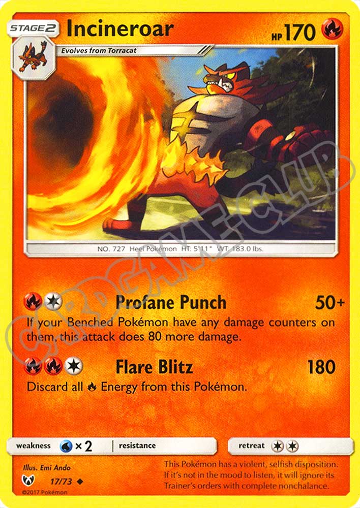 17 / 73 Incineroar non comune normale (EN) -NEAR MINT-
