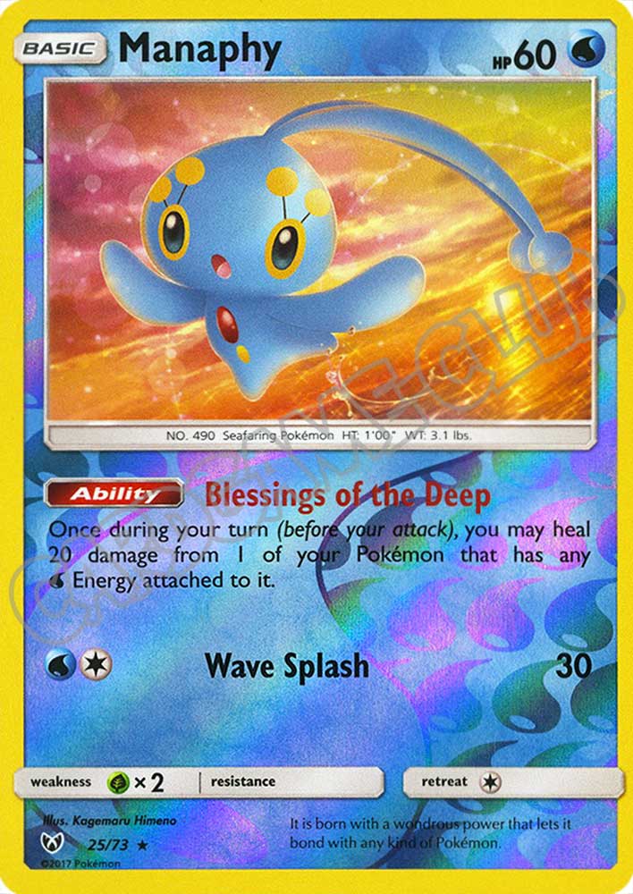 25 / 73 Manaphy rara foil reverse (EN) -NEAR MINT-
