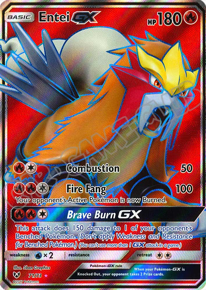 71 / 73 Entei GX ultra rara foil (EN) -NEAR MINT-