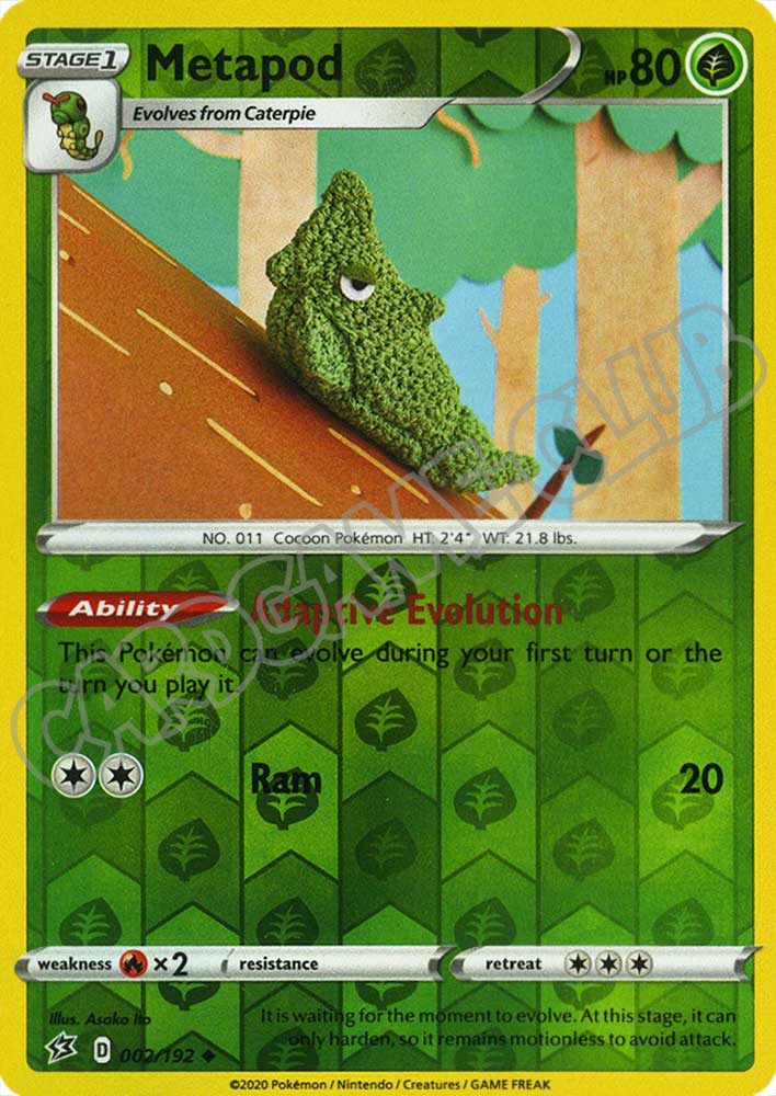 002 / 192 Metapod non comune foil reverse (EN)
