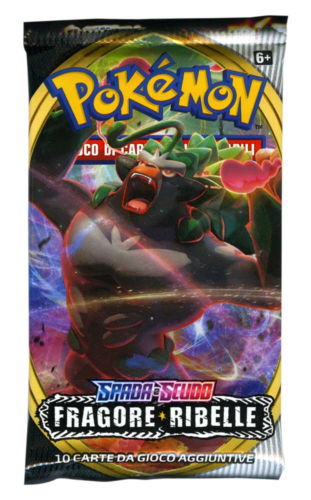 Spada e Scudo Fragore Ribelle artwork Rillaboom busta 10 carte (IT)