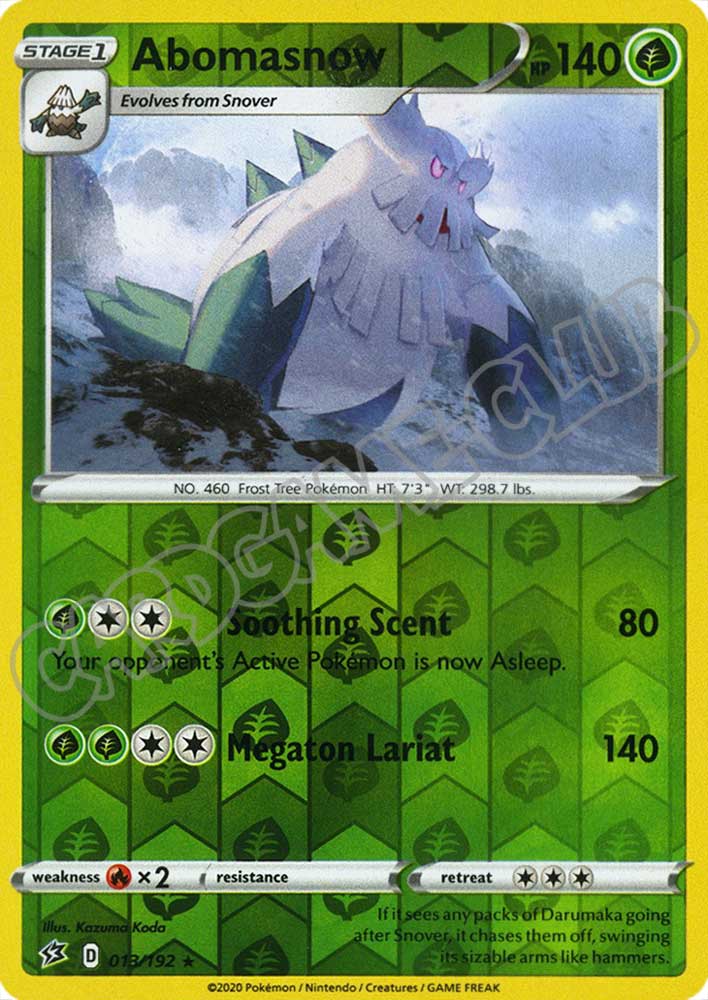 013 / 192 Abomasnow rara foil reverse (EN)
