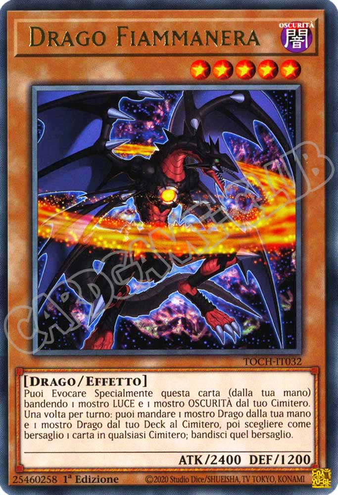 TOCH-IT032 Drago Fiammanera rara 1a Edizione (IT) -NEAR MINT-