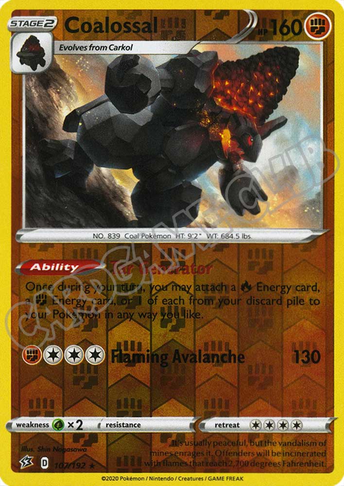 107 / 192 Coalossal rara foil reverse (EN)
