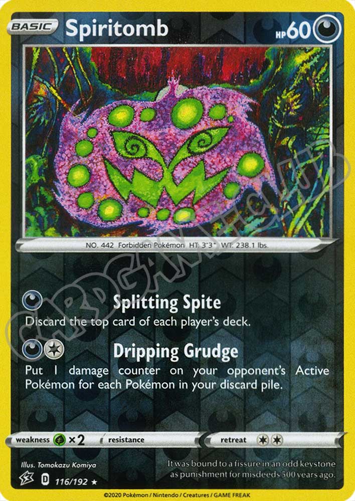 116 / 192 Spiritomb rara foil reverse (EN)