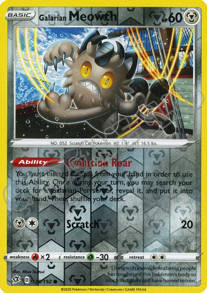 126 / 192 Galarian Meowth comune foil reverse (EN)