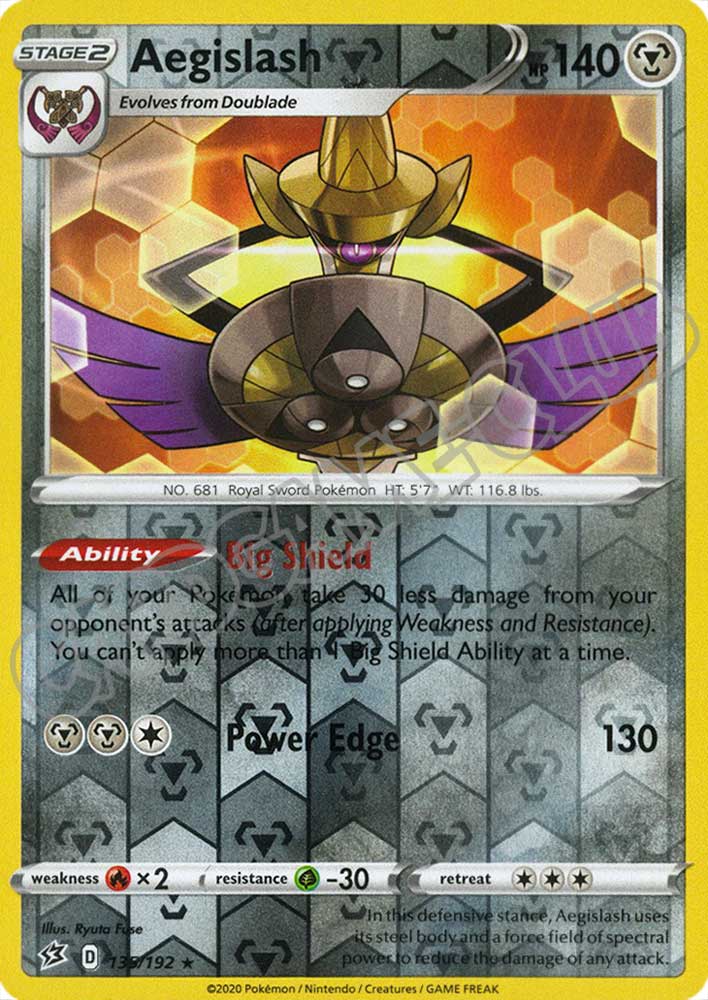 135 / 192 Aegislash rara foil reverse (EN)