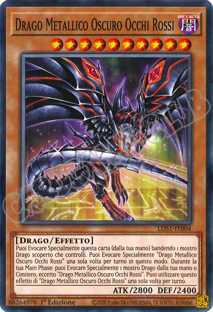LDS1-IT004 Drago Metallico Oscuro Occhi Rossi comune 1a Edizione (IT) -NEAR MINT-