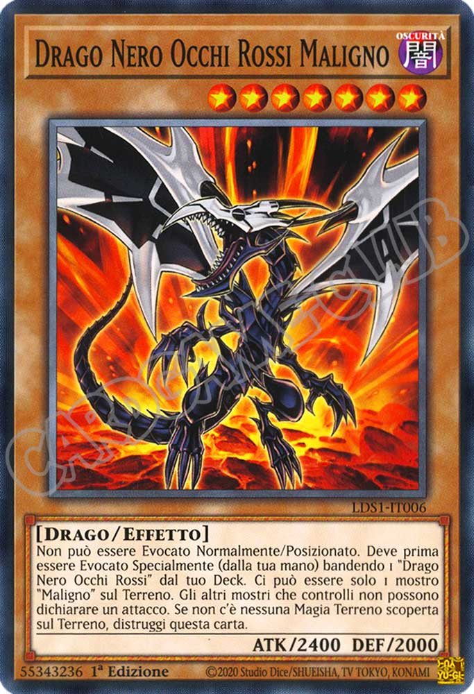 LDS1-IT006 Drago Nero Occhi Rossi Maligno comune 1a Edizione (IT) -NEAR MINT-