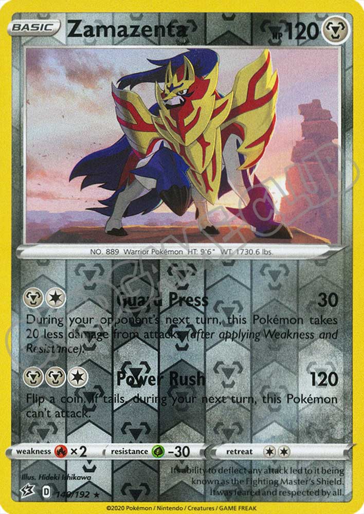 140 / 192 Zamazenta rara foil reverse (EN)