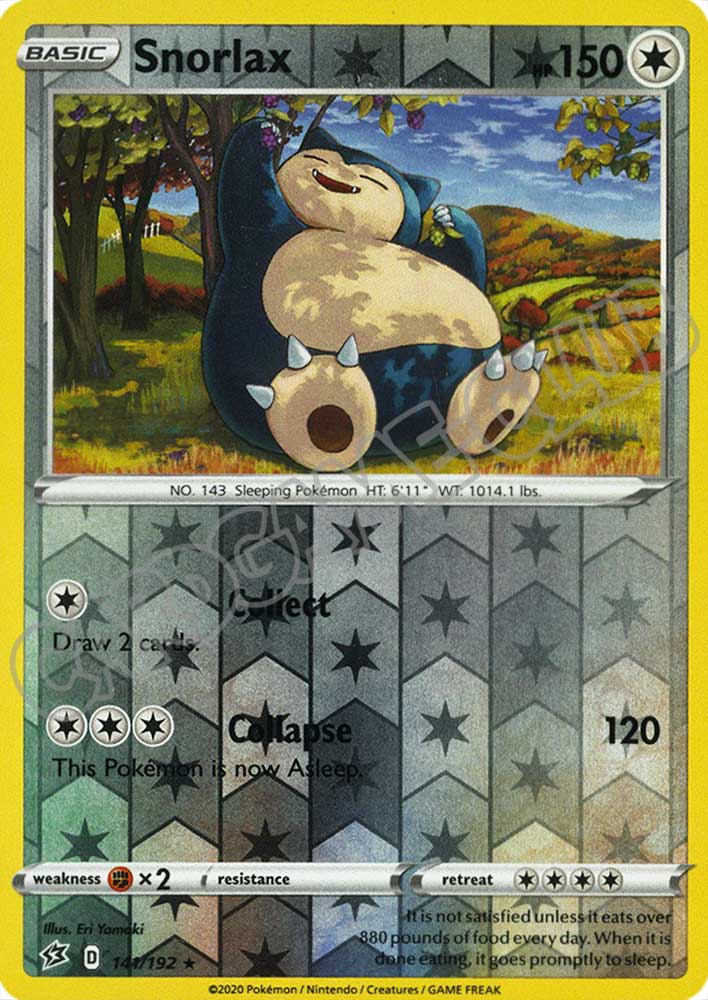 141 / 192 Snorlax rara foil reverse (EN)