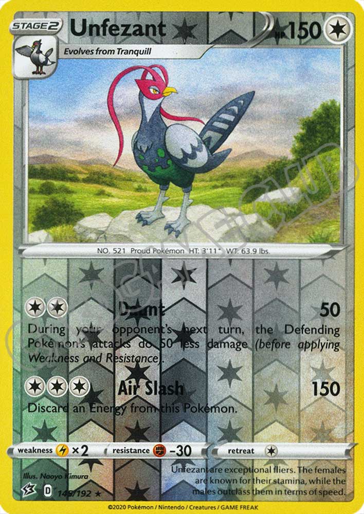 145 / 192 Unfezant rara foil reverse (EN)