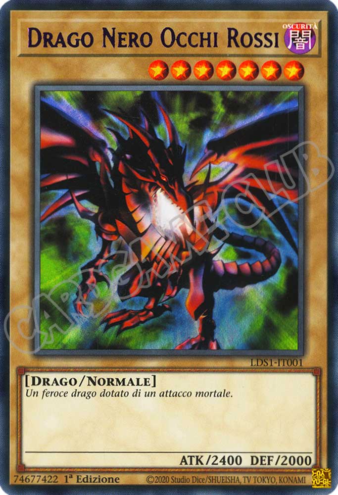 LDS1-IT001 Drago Nero Occhi Rossi (Nome Viola) ultra rara 1a Edizione (IT) -MINT-