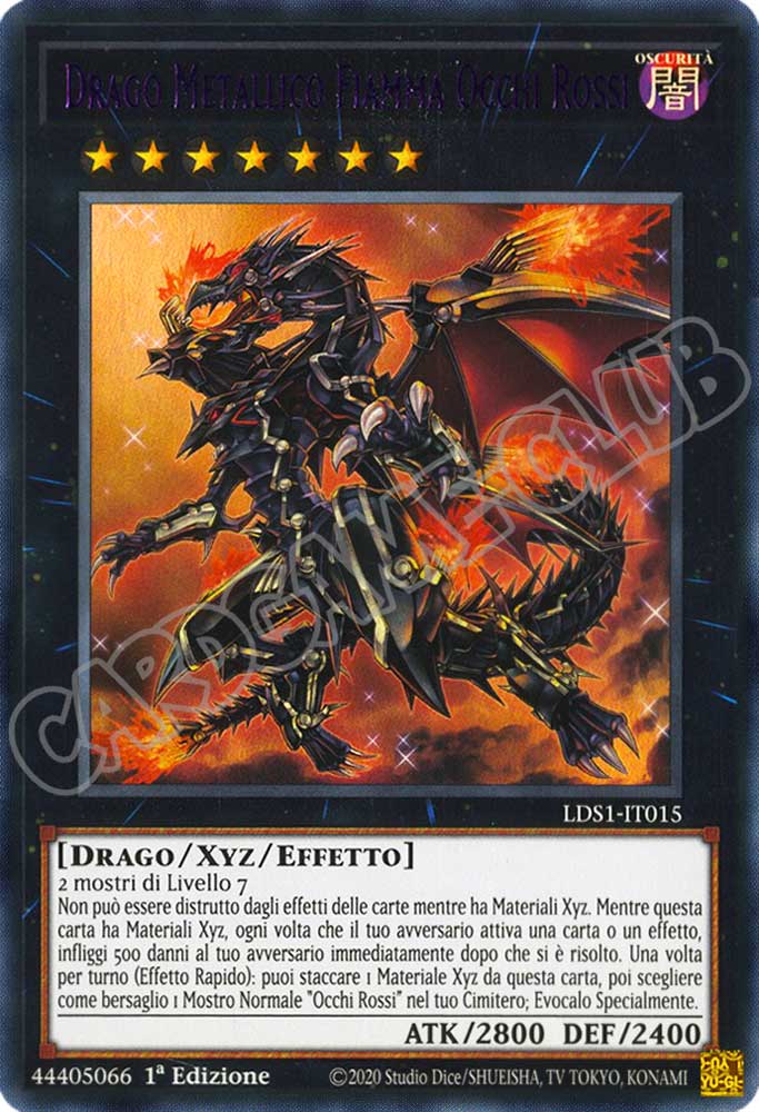 LDS1-IT015 Drago Metallico Fiamma Occhi Rossi (Nome Viola) ultra rara 1a Edizione (IT) -MINT-