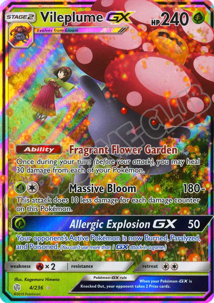 004 / 236 Vileplume GX rara GX foil (EN) -NEAR MINT-