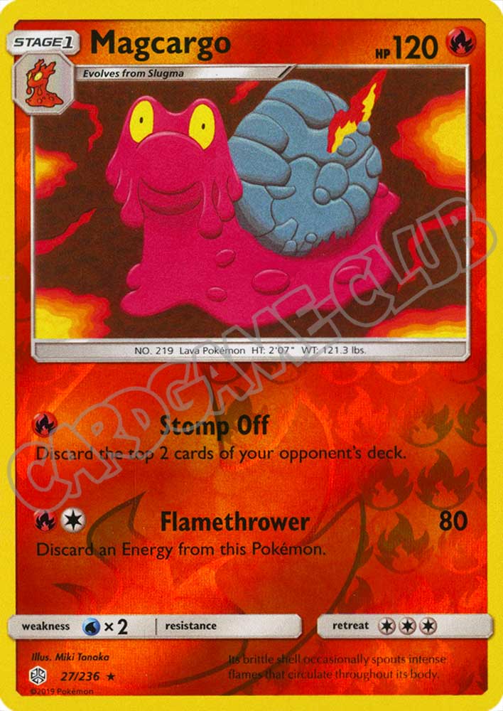 027 / 236 Magcargo rara foil reverse (EN) -NEAR MINT-