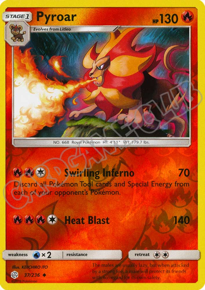 037 / 236 Pyroar non comune foil reverse (EN) -NEAR MINT-