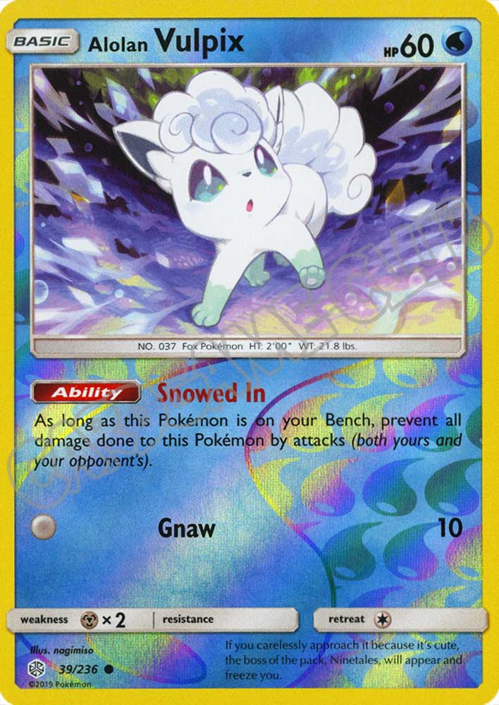 039 / 236 Alolan Vulpix comune foil reverse (EN) -NEAR MINT-