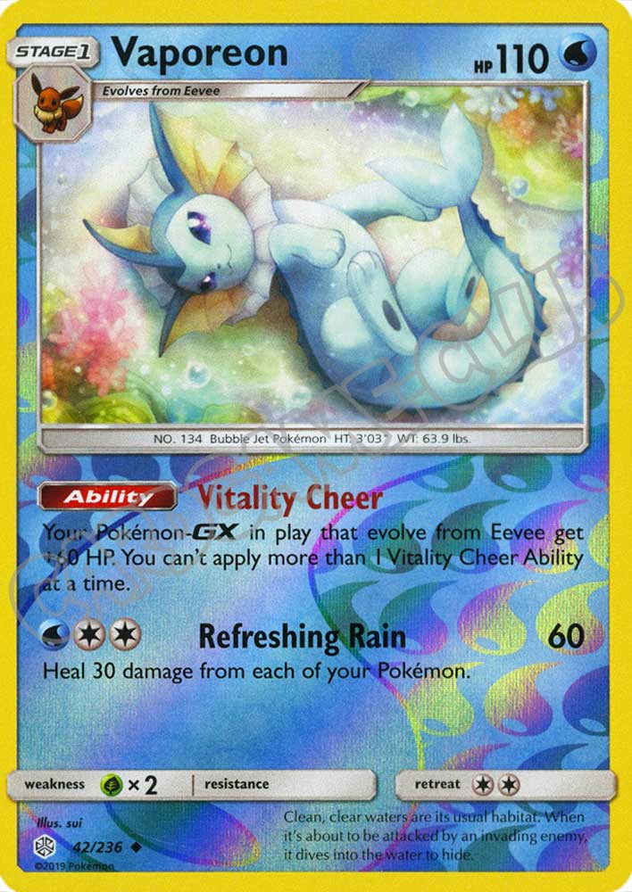 042 / 236 Vaporeon non comune foil reverse (EN) -NEAR MINT-