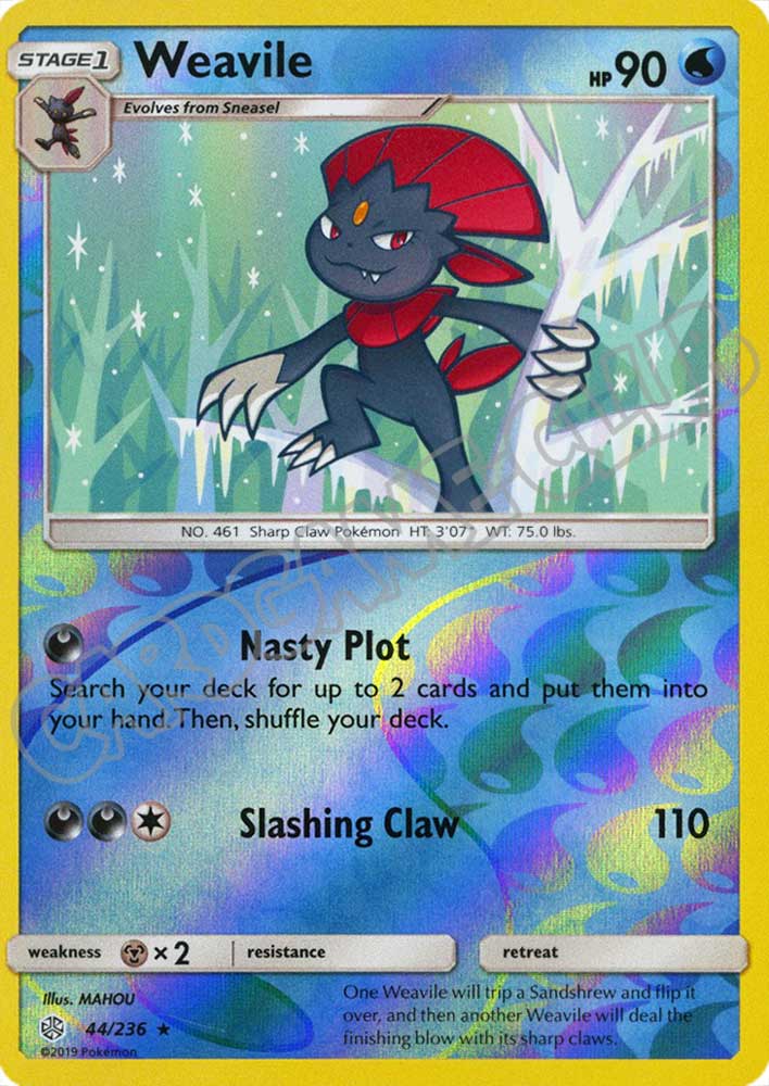 044 / 236 Weavile rara foil reverse (EN) -NEAR MINT-