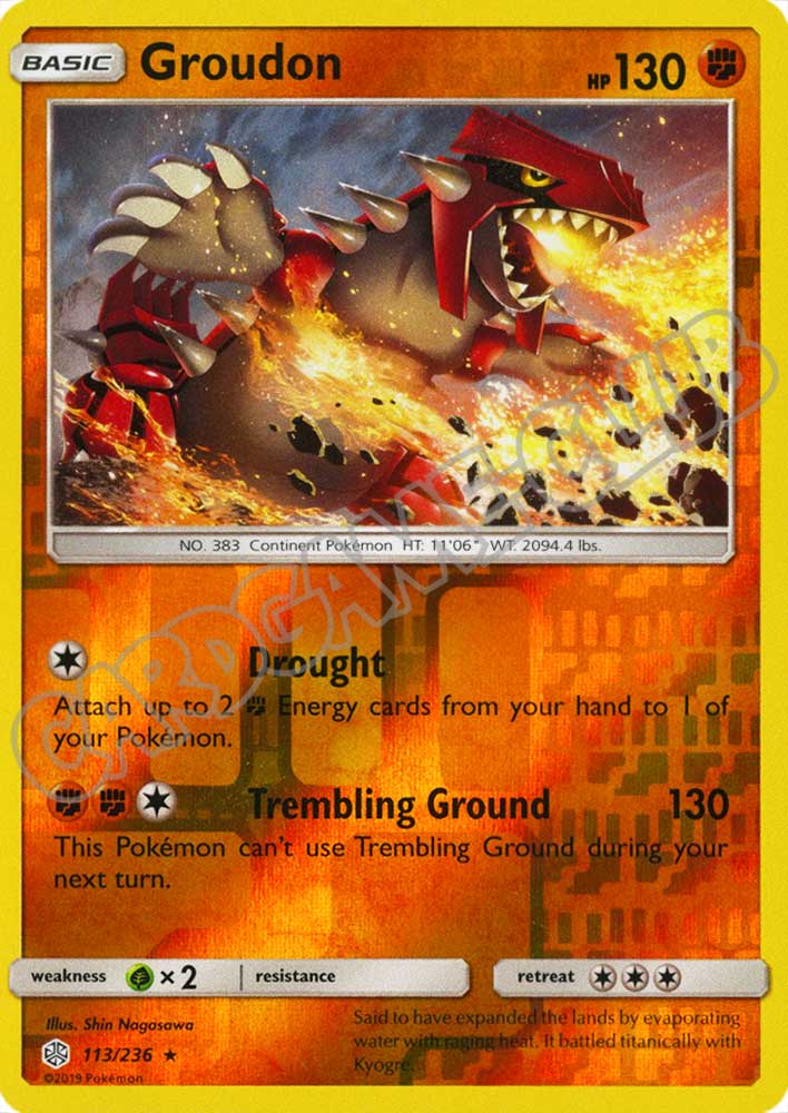 113 / 236 Groudon rara foil reverse (EN) -NEAR MINT-